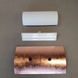 3 x Bankamp Leuchten sconces / wall lights '80s white glass / glass with a layer of copper