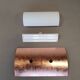 3 x Bankamp Leuchten sconces / wall lights '80s white glass / glass with a layer of copper