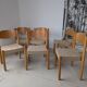 Set de 6 chaises empilables en hêtre et jute
