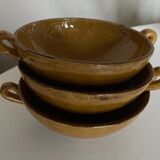 Produit BHV 3 bols jaunes à anses en terre vernissée de Biot 1950