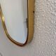Vintage 1960 asymmetrical mirror in freeform, gold and red - 71 x 3