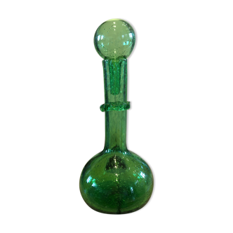 Bubbled glass decanter signed Biot