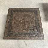 Set Peter Draenert stainless steel and stone coffee tables, 1970s