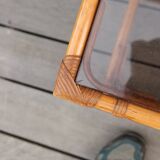 Rattan and glass nesting tables