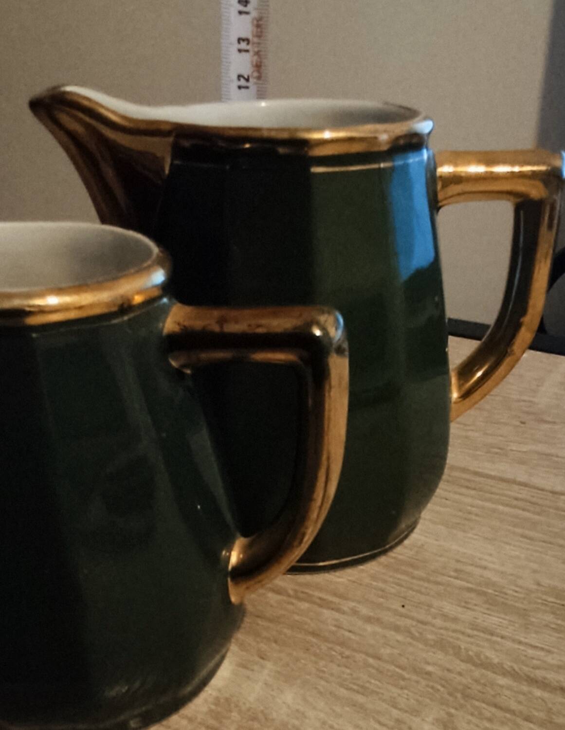 Empire green bistro water carafe and milk jug