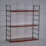 String modular designer shelf with 3 red shelves, 1960s - 1970s