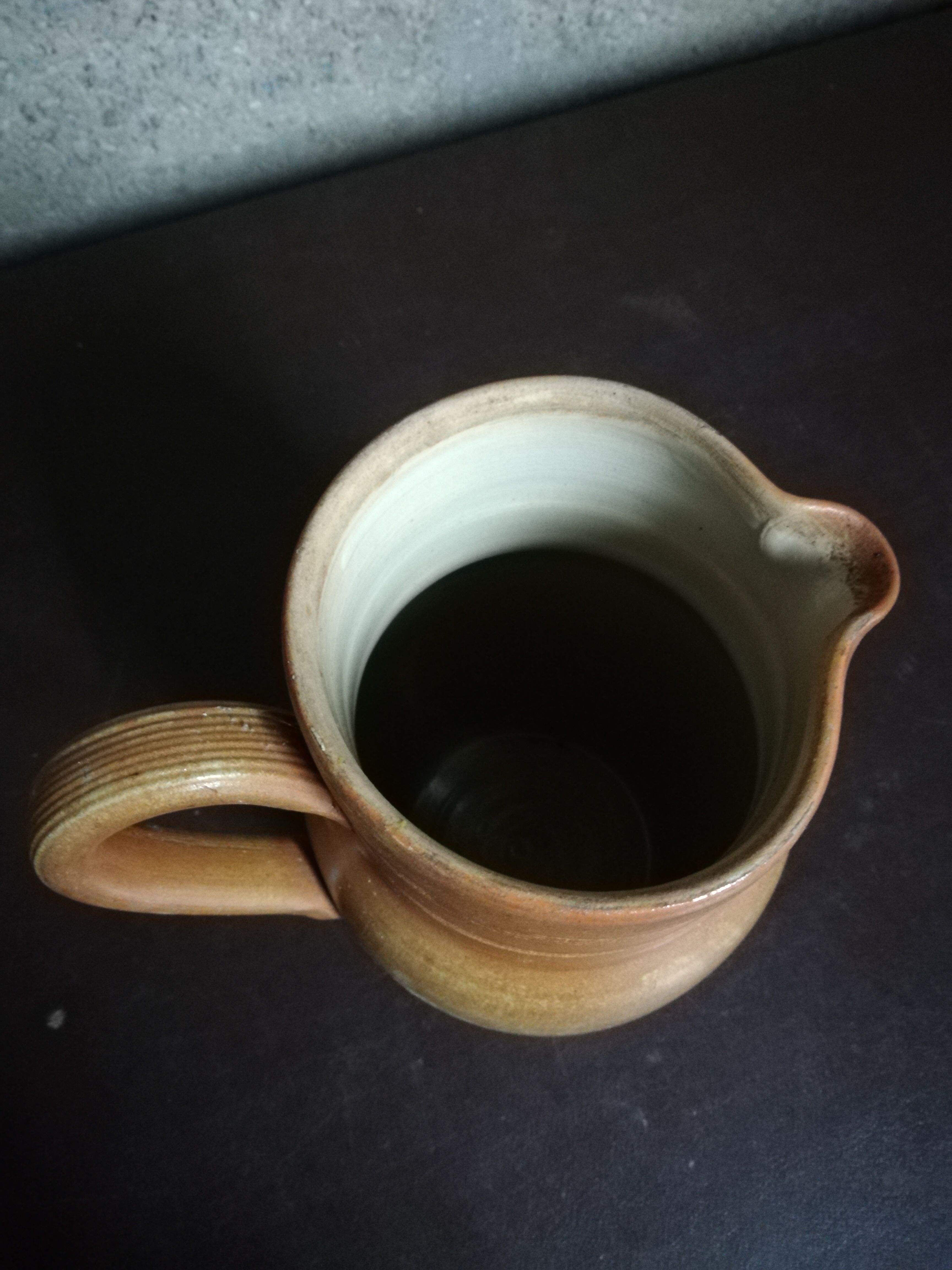 Jug / pitcher / jug enamelled terracotta "Sandstone from Berry"