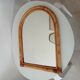 Vintage bohemian arch mirror in bamboo and rattan