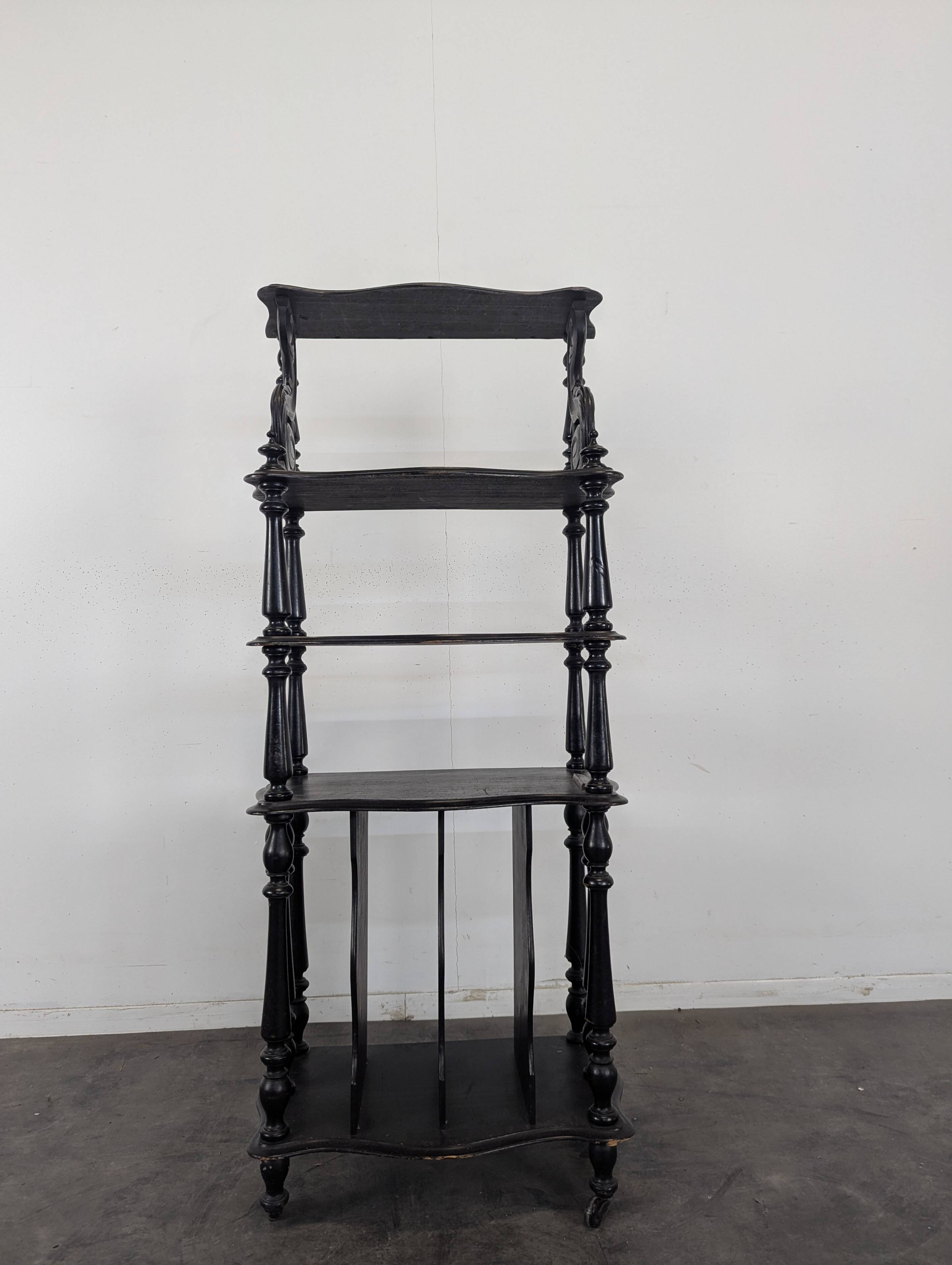 Napoleon III music partition cabinet in blackened wood