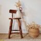 Antique chair - wood - oak - folk art - brutalist