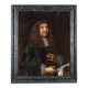 Old painting, portrait attributed to John Greenhill, 18th century.