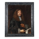 Peinture ancienne, portrait attribué à John Greenhill, XVIIIe siècle