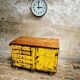 Industrial workbench trolley yellow chest of drawers