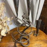 Triple-entwined iron chandelier