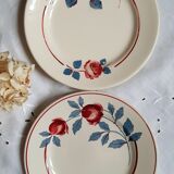 Old mismatched earthenware dessert plates