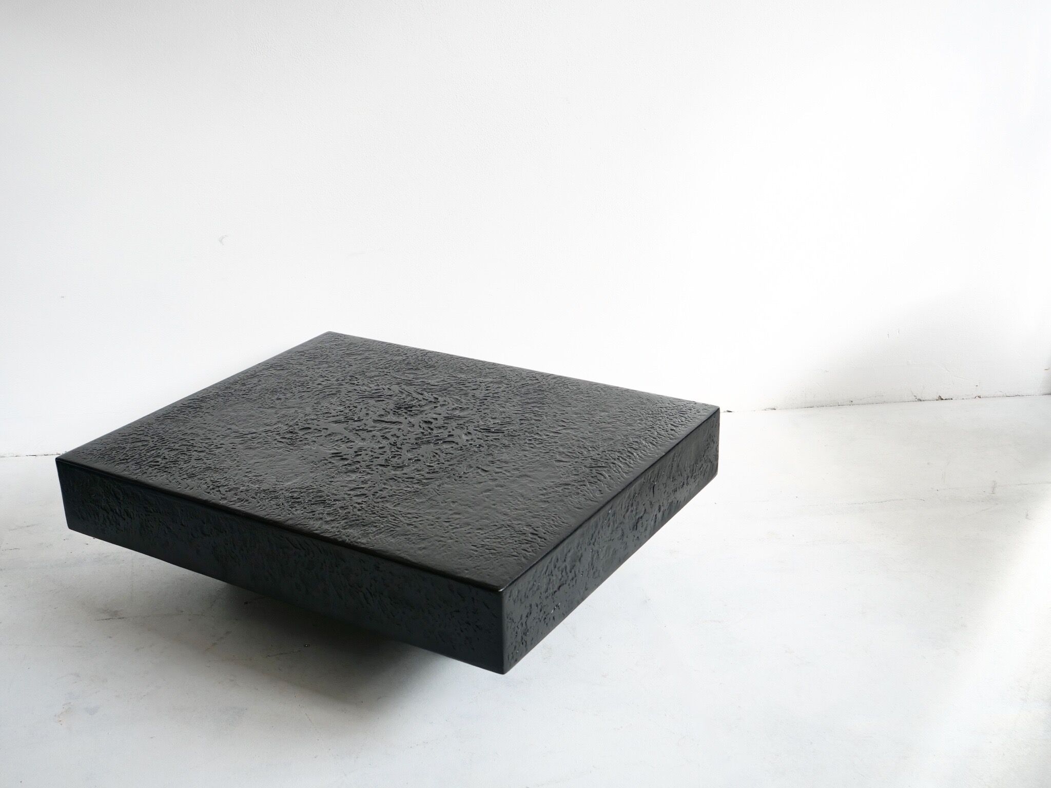 Black brutalist coffee table