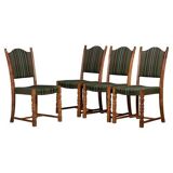 Vintage Brutalist Oak Dining Chairs by Henning Kjærnulf, 1960s, Set of 4