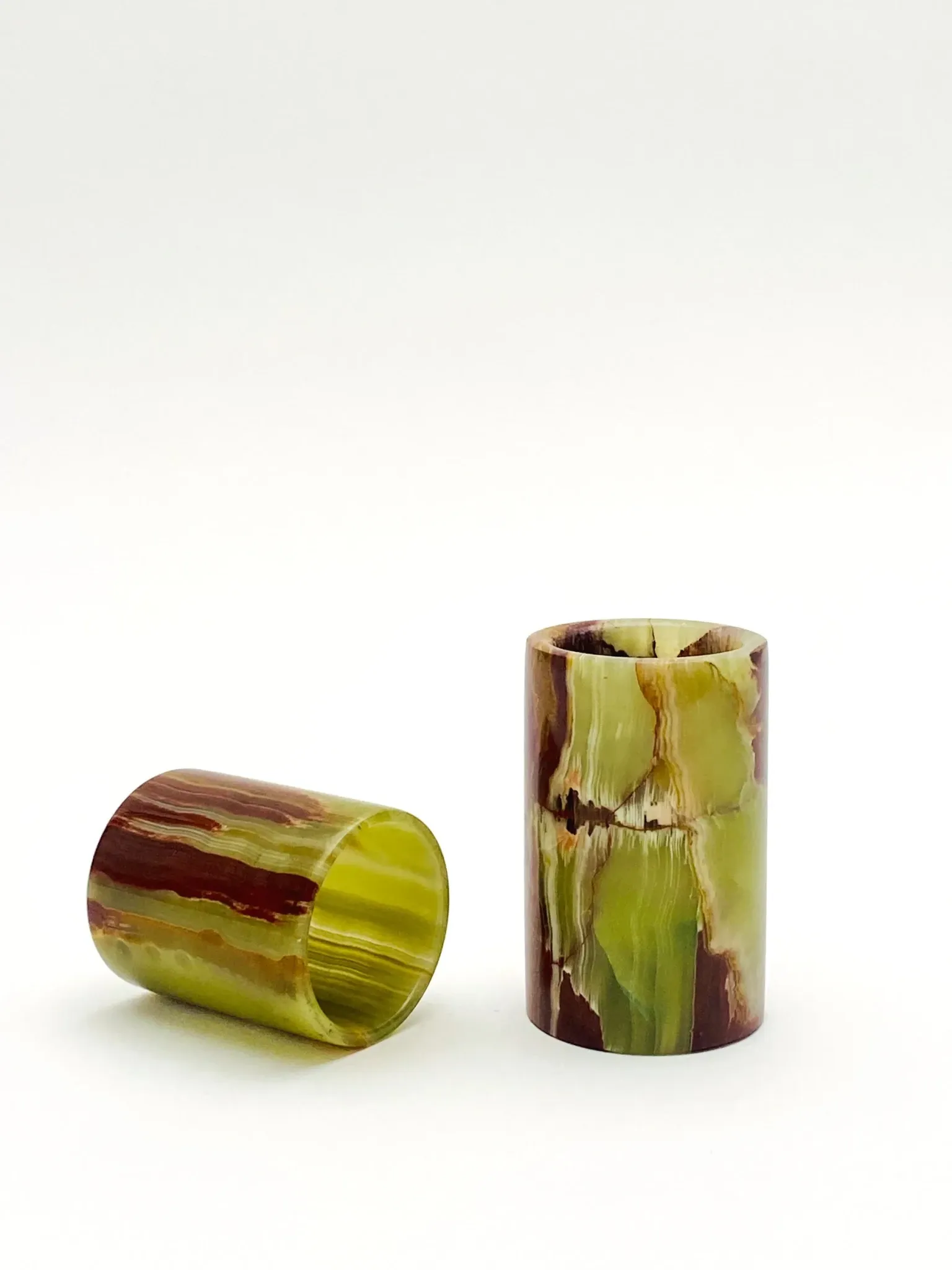 Pair of onyx candlesticks