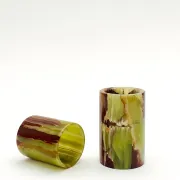 Pair of onyx candlesticks