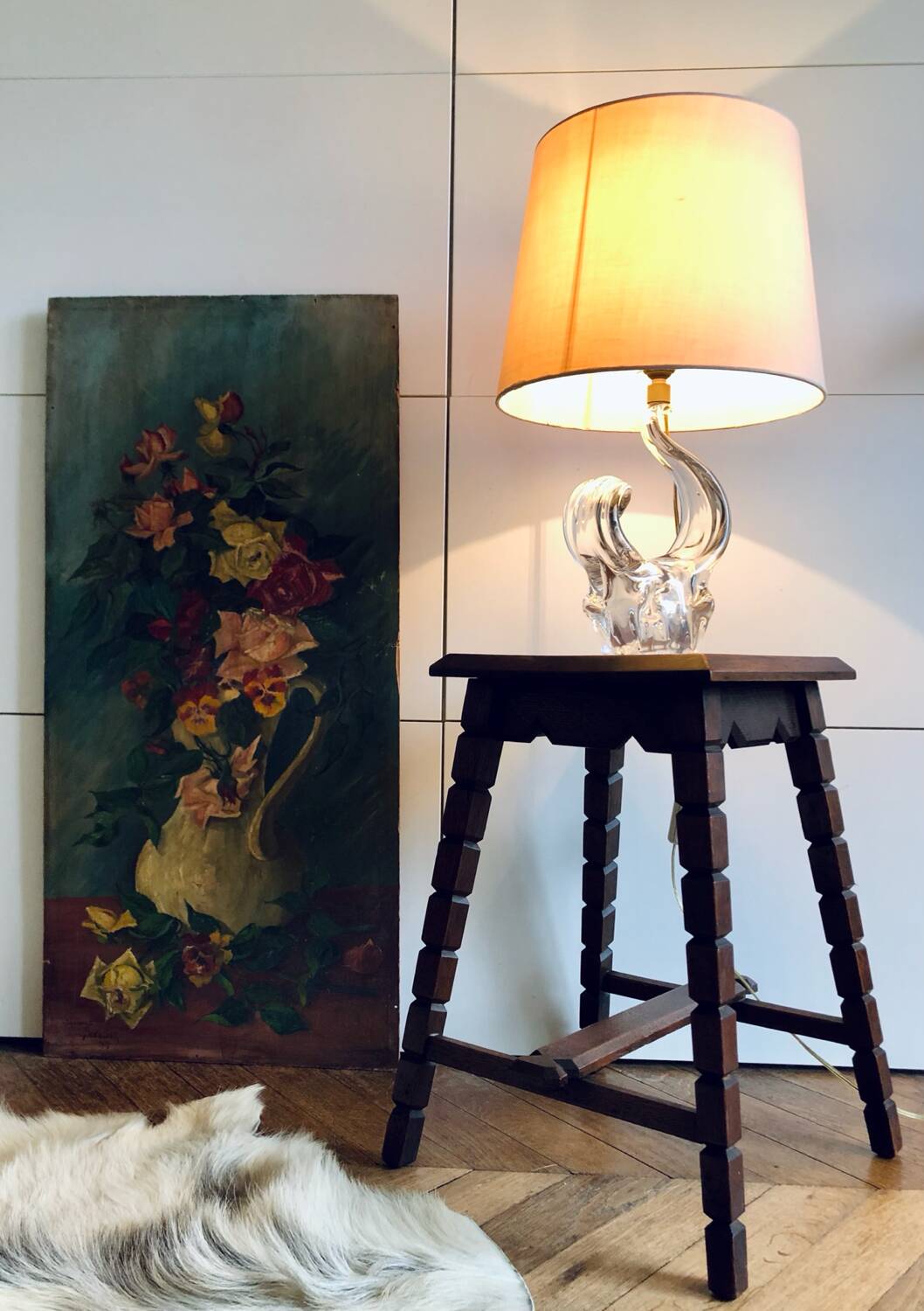 Mid-Century XX Oak Stool or Side Table