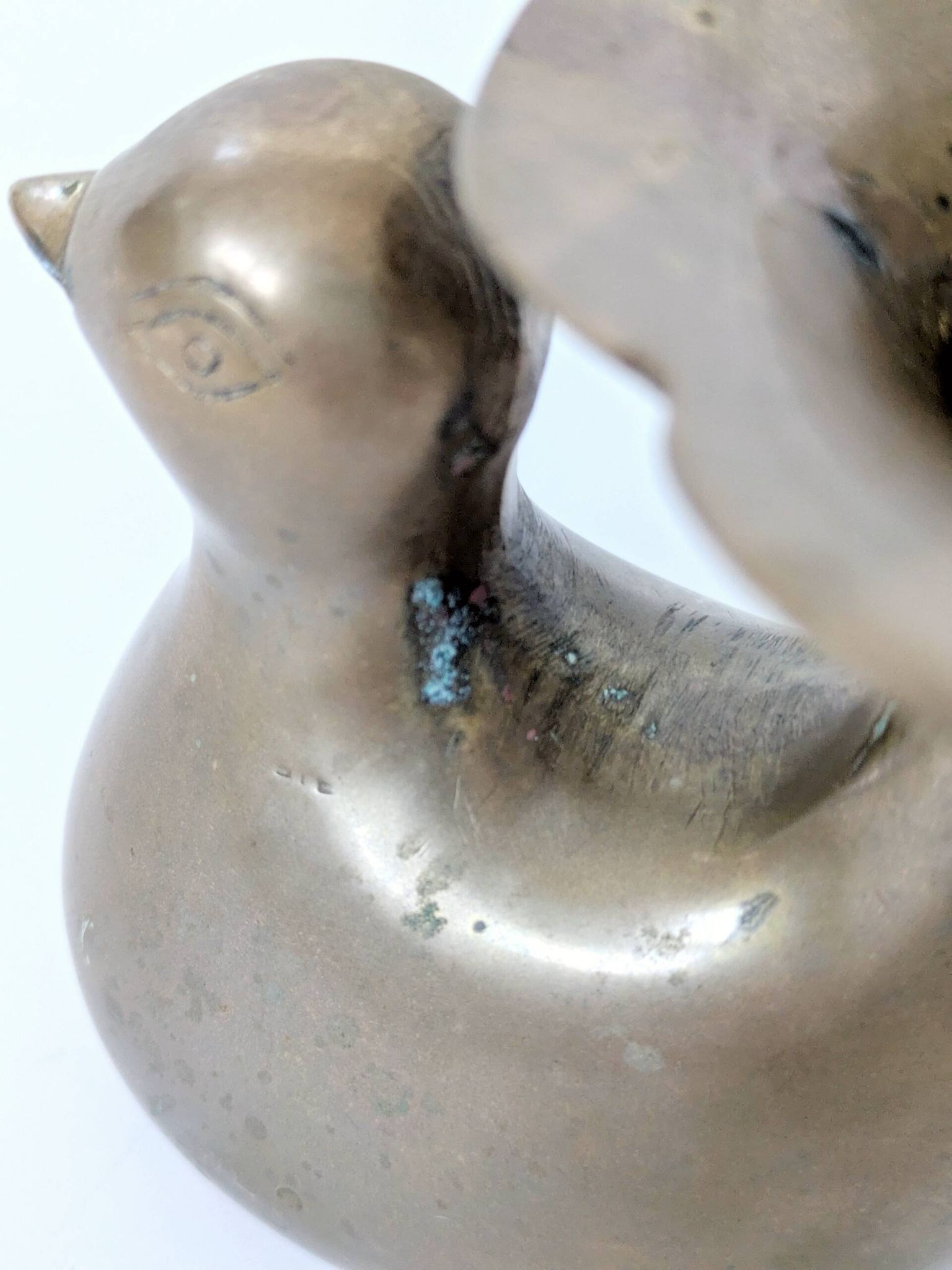 Candle holder or bird soliflore in brass, mid-century design from the 1960s.