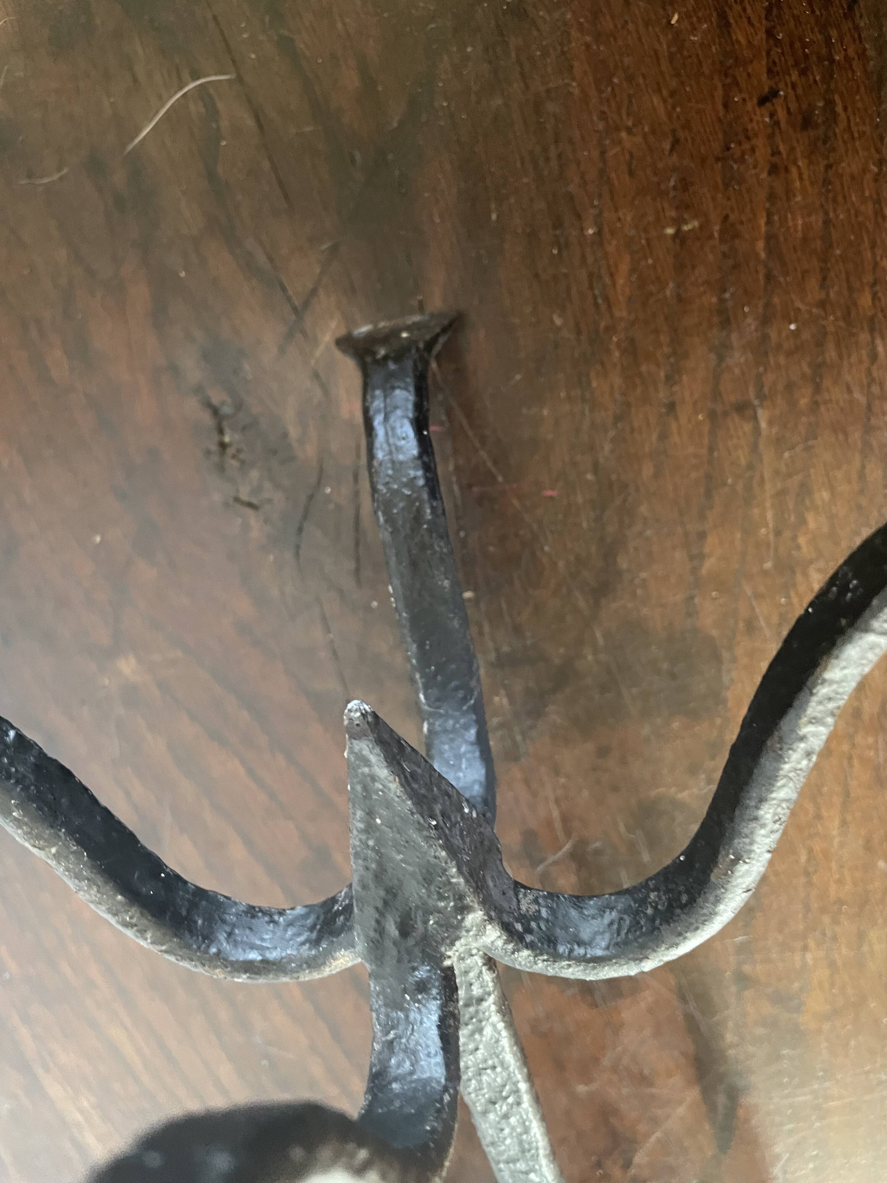 Wrought iron candlesticks