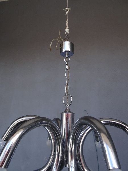 Chandelier design 1970 steel chrome