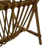 Vintage Rattan Magazine Basket Newspaper Rack 60s Rohe
