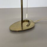 Lampe de table de 32 cm en laiton et tissu de style Kalmar, Autriche, années 1960