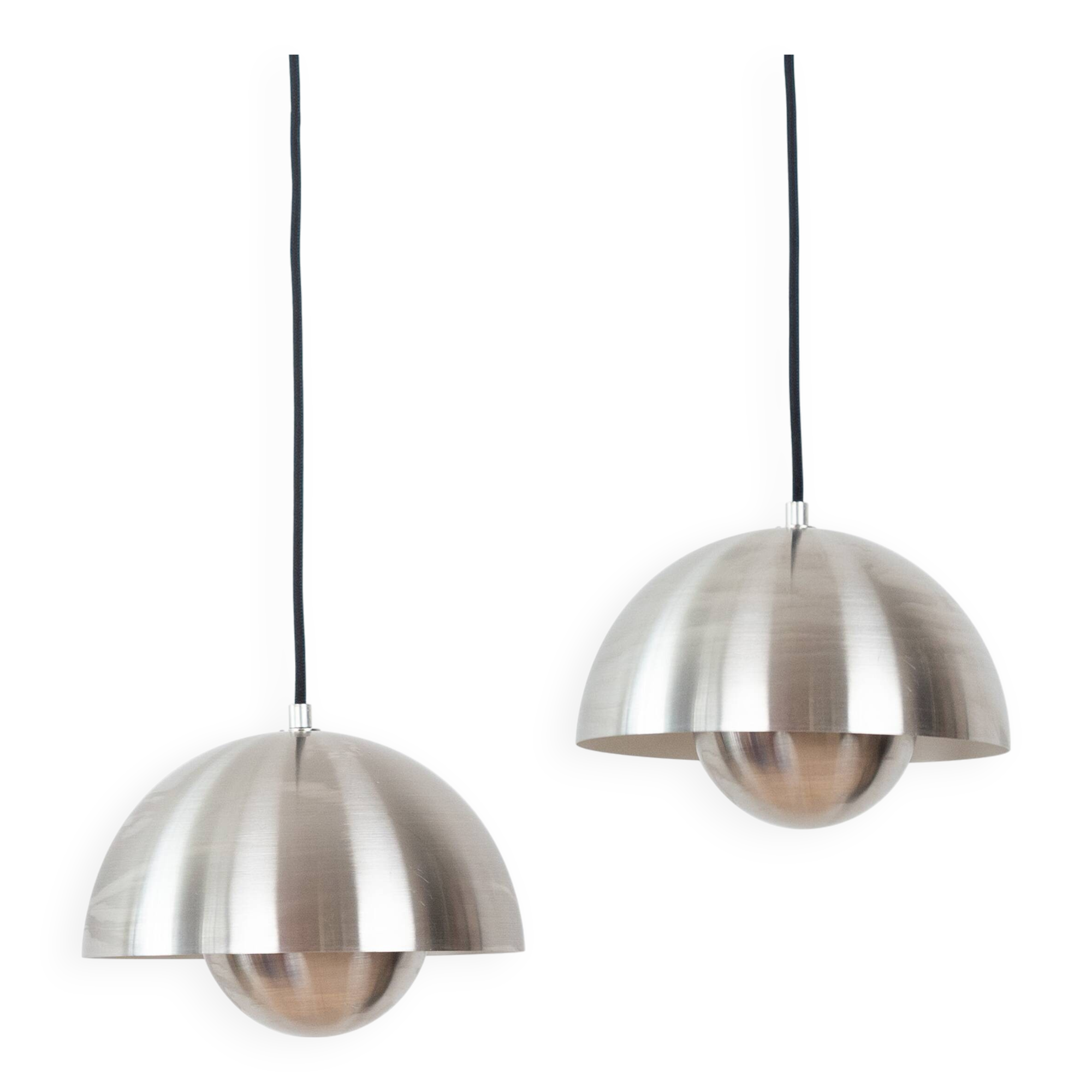 Paire de suspensions vintage danoises Flowerpots de Verner Panton, 1968