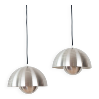 Paire de suspensions vintage danoises Flowerpots de Verner Panton, 1968