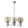 Three-branched chandelier, in chrome and smoked glass globes, Design, 1970