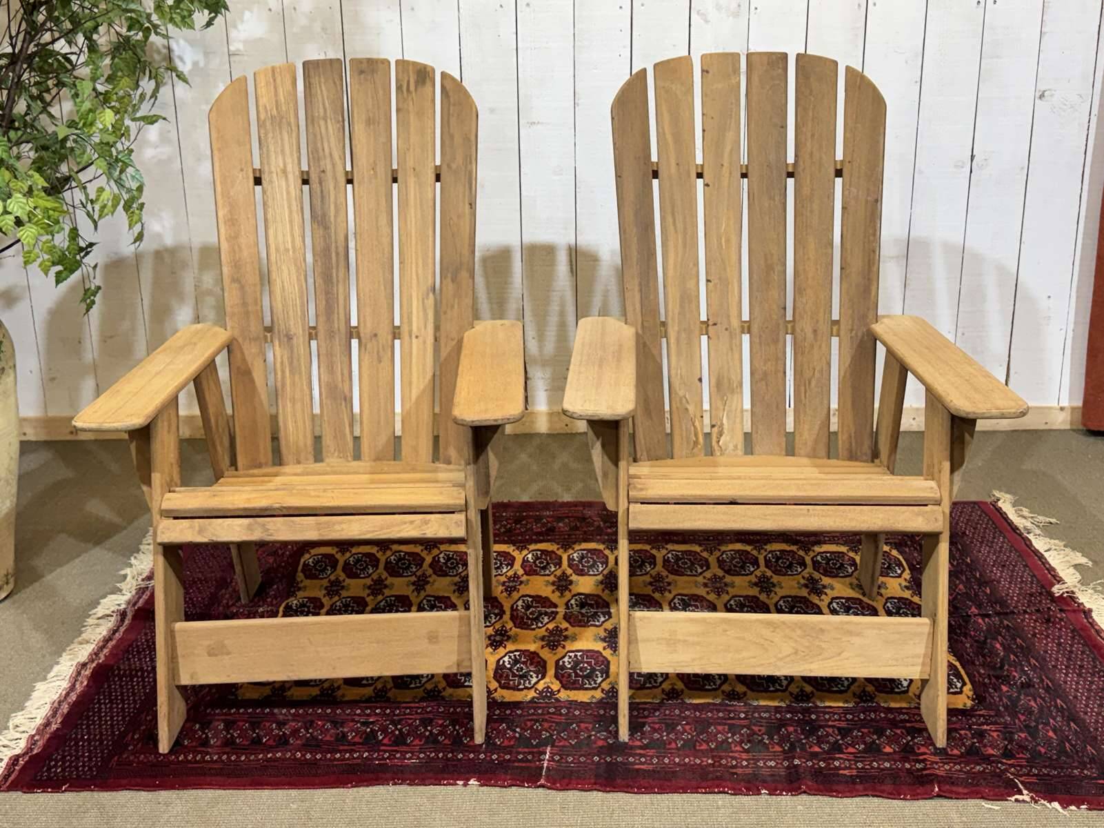Pair of Indian teak armchairs