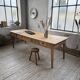 Pine and oak farmhouse table with multiple drawers, communal type, 240cm.