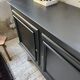 60s brutalist black sideboard