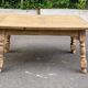 Table à manger extensible art déco rénovée en bois 235cm