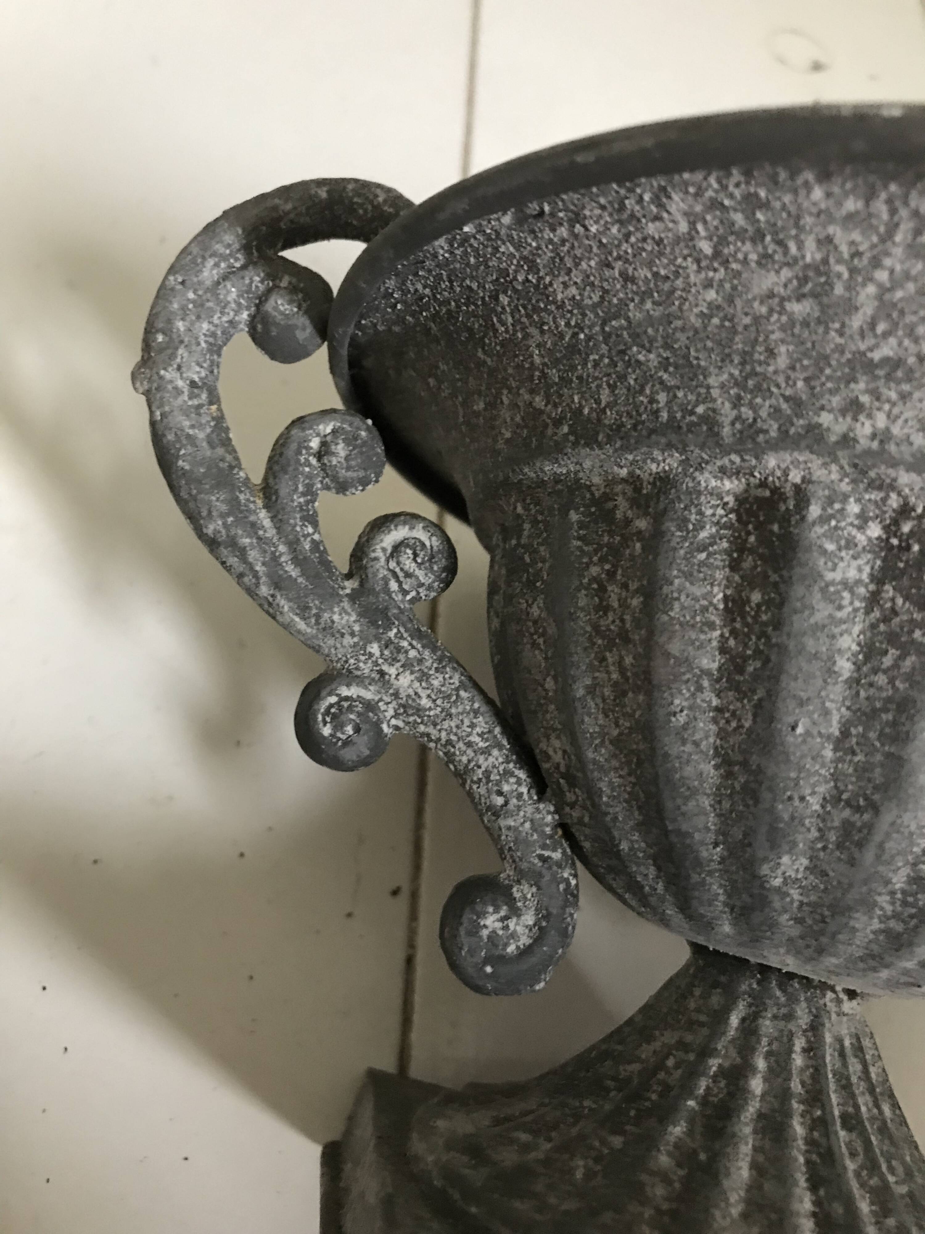 Small pair of zinc pots.