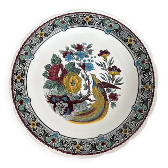 Large antique plate decorated with birds and flowers – Boch for Royal Sphinx