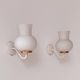 Pair of vintage wall lights in brass and opaline, France 1970.