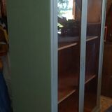Green patina wooden display cabinet