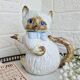 Vintage Japanese teapot in the shape of a ceramic cat