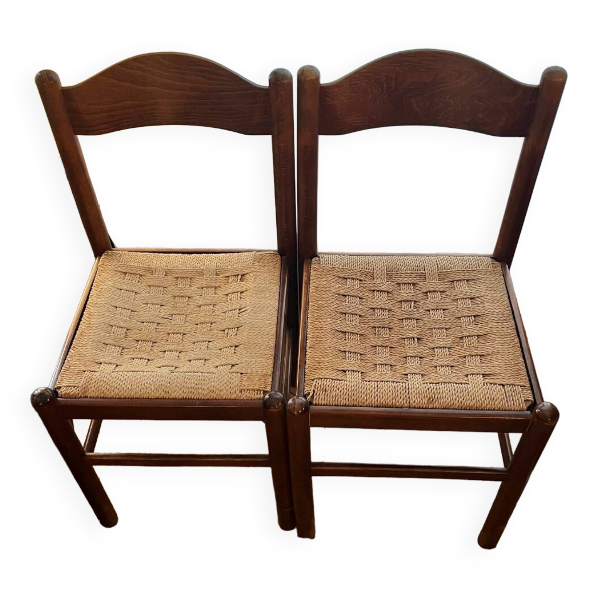 Set of 2 straw chairs