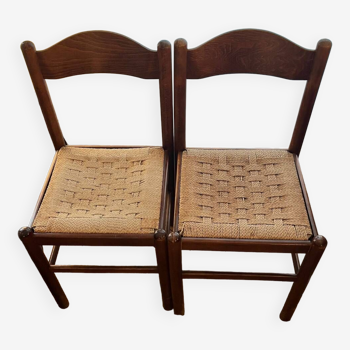 Set of 2 straw chairs