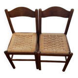 Set of 2 straw chairs