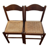 Set of 2 straw chairs