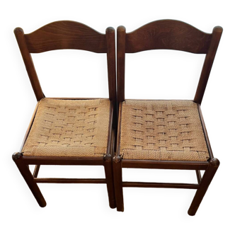 Set of 2 straw chairs