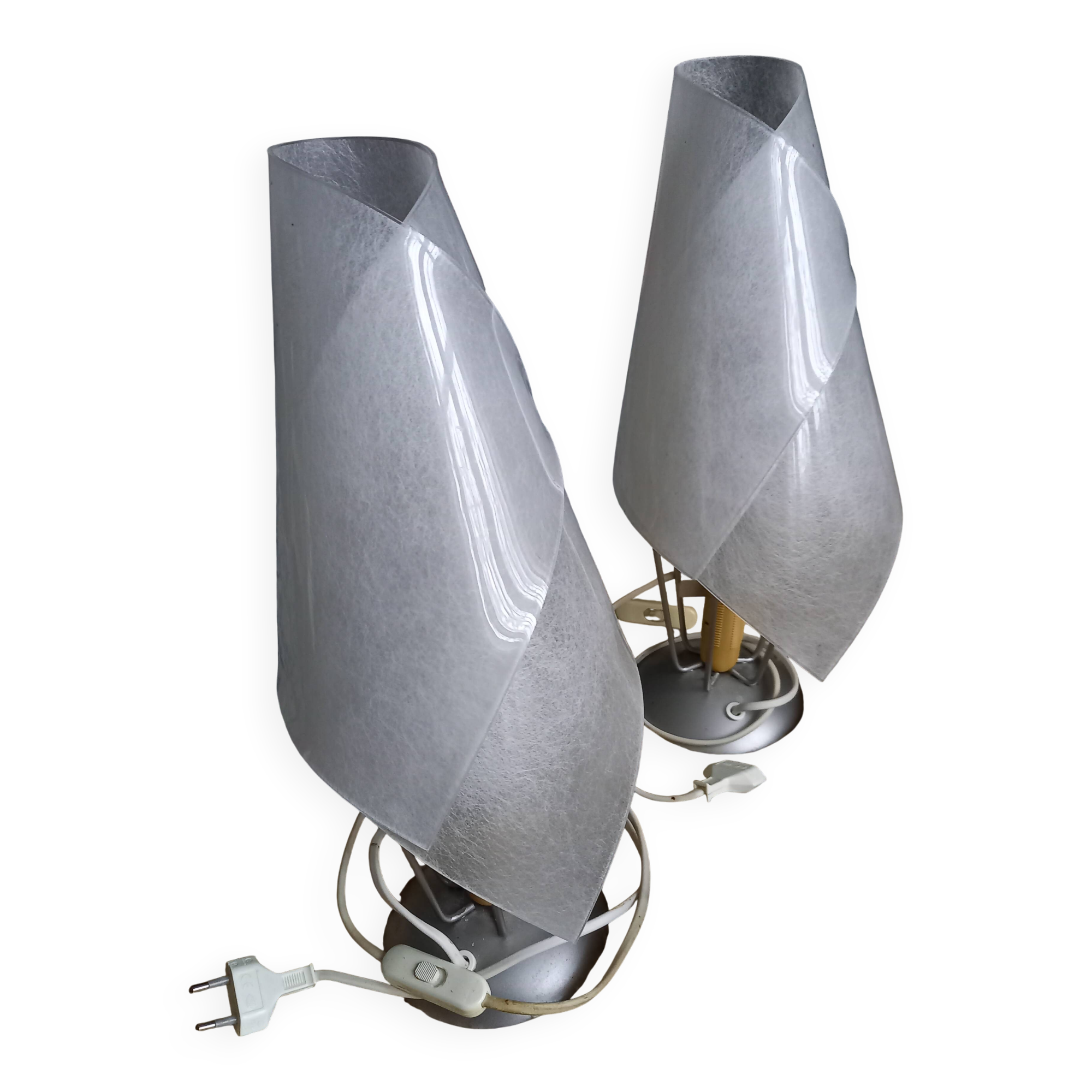 Paire de lampes Poirson vintage