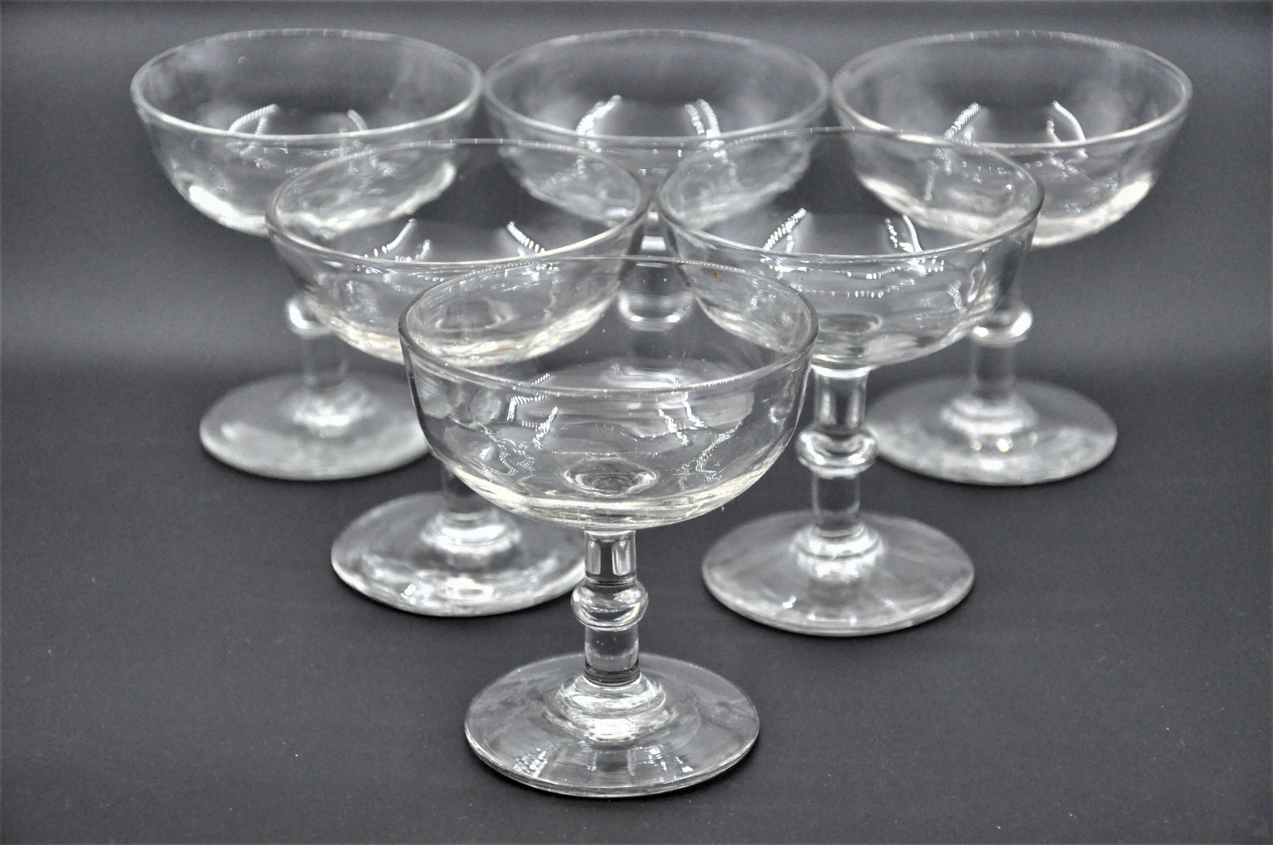 Old service of 6 champagne glasses - crystal or glass - tableware