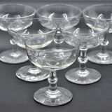 Anciens service de 6 coupes à champagne - cristal ou verre - art de la table