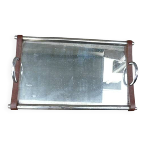 Plateau années 50 bois - miroir